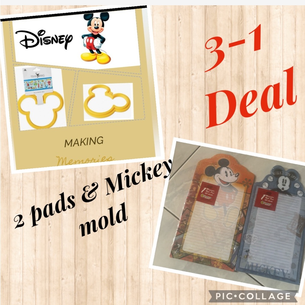 3-1 NEW Disney Parks Mickey Mouse Silicone Pancake & Egg Ring Mold…+ 2 p…